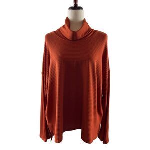 Free People Movement Can't Handle This Turtleneck Large Burnt Sienna Orange